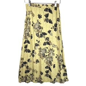 Sag Harbor Petite Green Floral Midi Skirt Small